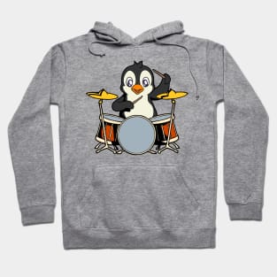 Cartoon penguin playing drums Hoodie